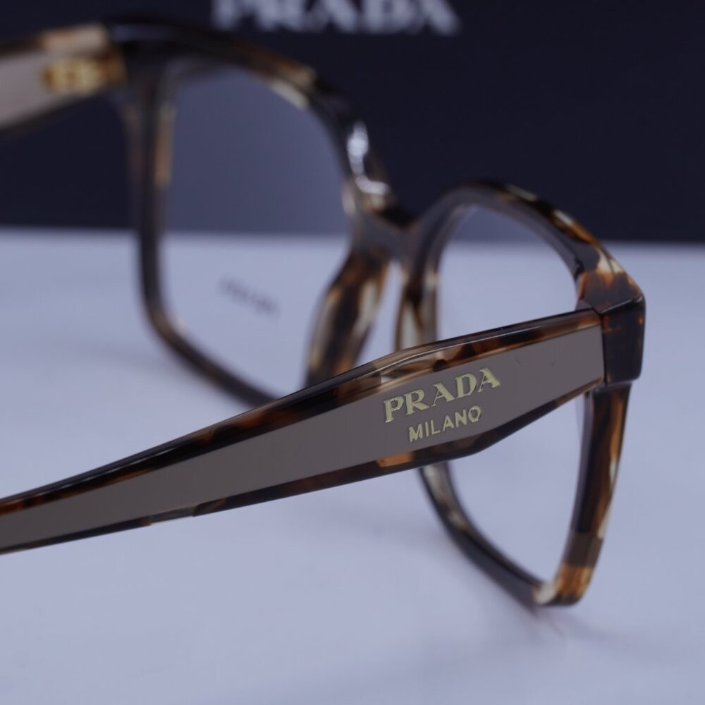 Prada PRB03V 07R1O1 Square Eyeglasses - Havana Caramel 54mm - Picture 5 of 9